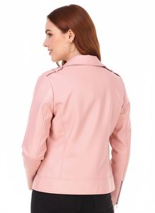 Wholesale Genuine Goat <b>Leather</b> Fashion Luxury Women's Motorcycle <b>Leather</b> Jacket - Product Image 6