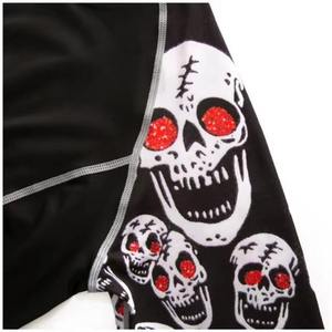 Camiseta de Manga Larga para Hombre, Negra con Estampado de Calavera Blanca, de Secado Rápido, en Poliéster - Product Image 4