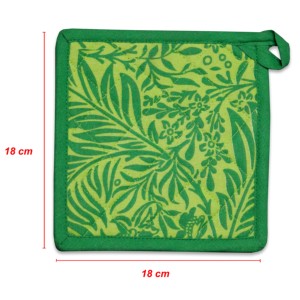 Porta ollas de algodón estampado con diseño de hojas verdes, suave y ecológico, a un precio asequible. - Product Image 5