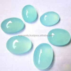 4x6mm naturel Aqua calcédoine ovale plat Cabochons pierre précieuse en vrac prix abordable en vrac pierre polie du fabricant personnalisé - Product Image 2