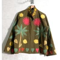 Veste matelassée respirante à col montant, brodée style tribal Suzani, motif floral d'hiver, style bohème hippie, faite main, style vintage, pour festival
