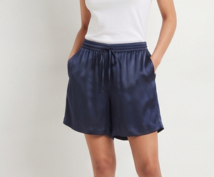 Women High Drawstring Waist Satin <b>Shorts</b> 100% Silk Loose Fit Oversize Adjustable Waist Soft Lightweight <b>Lounge</b> Sleepwear <b>Shorts</b> - Product Image 5