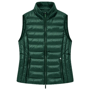 Chaleco acolchado grueso de color liso para mujer, ligero, sin mangas, con cremallera, para deportes, juvenil y adulto, tipo gilet, chaleco acolchado. - Product Image 2