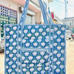 Sac fourre-tout en coton imprimé floral bohème pour femme, style vintage, avec fermeture éclair, pliable, léger, réutilisable, écologique, grand format - Product Image 4