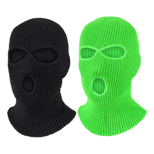 Pasamontañas de Punto Unisex al por Mayor 2026, Color Sólido Negro y Verde, Estilo Deportivo para Adultos, Uso Invernal - Product Image 1