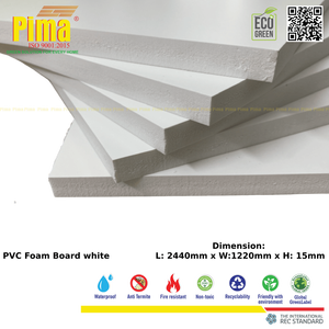 Feuille de panneau de mousse en PVC WPC blanche de 15mm d'épaisseur 0.6G/cm3 densité résistante au feu pour la fabrication de meubles de revêtement de cuisine Code HS 392112 - Product Image 4