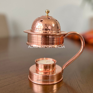 Difusor de Aroma Decorativo de Latón Puro con Acabado Dorado, Diseño Tradicional, Último Producto, para el Hogar, para Aceites Esenciales e Incienso - Product Image 4