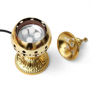 Brûleur électrique en laiton Adiba Home Decor pour encens et aromathérapie, diffuseur de parfum d'ambiance pour la maison - Product Image 6