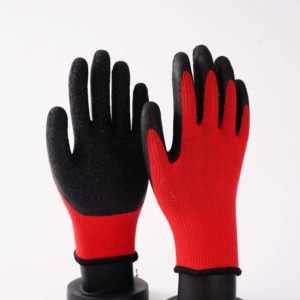 Gants de travail économiques en latex rouge avec doublure en coton tricoté, équipement de protection pour l'industrie, le jardinage et la construction - Product Image 3