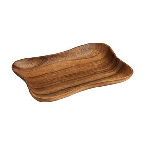 Plateau de service rectangulaire en bois d'acacia de qualité supérieure, moderne, écologique, résistant au lave-vaisselle, pour la restauration et la décoration - Product Image 2