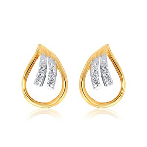 Pendientes de Diamantes de Oro Amarillo de Lujo Sheer Elegance, Corte Brillante Redondo, Color H, para Uso Diario de Mujeres, Chapados en Oro de 18K - Product Image 1