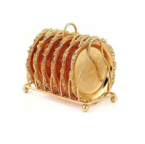 Magnifiques sets de sous-verres ronds en bois imprimés de roses rouges, 6 pièces, sous-verres de service en bois avec un magnifique motif floral imprimé - Product Image 3