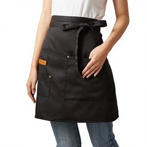 Custom Design Logo Canvas Sleeveless Waist <b>Apron</b> with 1-4 Pockets Washable Classic Style for Kitchen <b>Work</b> - Product Image 1
