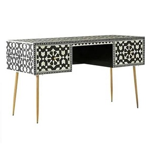 Table en os incrusté de la marque ILAHI, design moderne, détails en agate, rangement, meuble portable pour la maison - Product Image 6