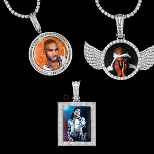 Dropshipping Hip Hop <b>Large</b> Disc Pendant Photo <b>Frame</b> Chain Fine Jewelry Pendants & Charms Trendy Men's Necklace - Product Image 2