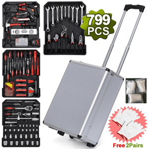 799pcs Silver Aluminum Trolley Case Premium <b>Tool</b> <b>Set</b> - Product Image 2