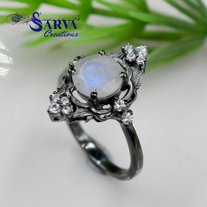 Bague de fiançailles romantique à coupe ronde avec accents de zircon cubique, en argent sterling 925, cadeau de fête pour elle - Product Image 6