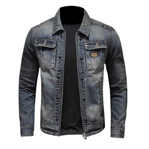 Plus Size Breathable <b>Top</b> Class Fashionable Denim Jacket Turn-down Collar Style Slim Fit Autumn Style Regular Sleeve Men's Jacket - Product Image 6