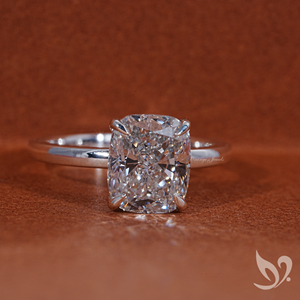 Anillo Solitario de Diamante Cultivado en Laboratorio con Corte Cojín Alargado de 3.00 CT en Oro |   Joyería de Compromiso Certificada por IGI - Product Image 1