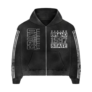 Ensemble de survêtement personnalisé pour homme, ensemble sweat-shirt et pantalon imprimé, vêtements de sport, sweat-shirt zippé et pantalon, OEM ODM, marque privée - Product Image 3