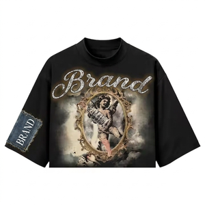 Glory Custom Distressed Graphic Boxy Fit <b>Black</b> <b>T</b> <b>Shirt</b> 100% Cotton Soft Fabric Trending Vintage Style For Unisex Wear - Product Image 1