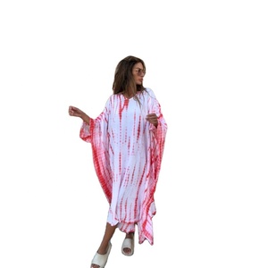 Vêtements pour femmes Robes Kaftan Robe blanche Tie Dye Robe Boho Kaftan pour femmes - Product Image 1