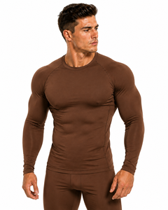 <b>Men</b> Rash Guard Solid Color <b>Compression</b> <b>Shirt</b> High Quality Gym Top Breathable Long Sleeve Athletic Underwear Fitness Sportswear - Product Image 6