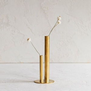 Luxury Gold Finish Stainless Steel Single Stem Flower Vase Premium Metal Bud Vase Elegant Decorative <b>Table</b> Centerpiece For Home - Product Image 2