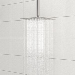 Braccio doccia da soffitto da 8 pollici in nichel spazzolato con flangia per rubinetti da bagno e doccia - Product Image 4