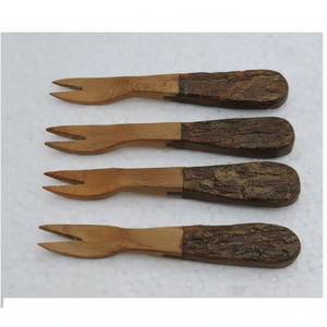 Juego de tenedores de acero inoxidable de moda con mango de resina de madera para ocasiones especiales, eventos, restaurantes, hoteles, juego de cubiertos decorativos. - Product Image 2