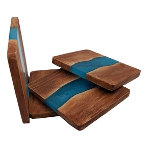 Unique Best Selling 2023 Wood Resin Best <b>Coasters</b> <b>Drinks</b> Wooden Epoxy Best <b>Coaster</b> Home Kitchen Decoration - Product Image 1