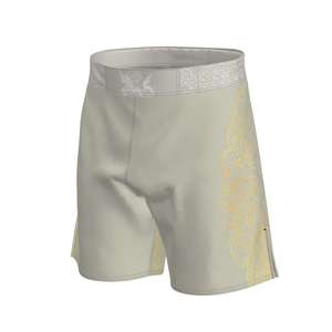 Pantalones Cortos Deportivos Casuales para Hombre, Color Verde Oliva, con Estampado Lateral Amarillo, de Secado Rápido, Cintura Media, Tejido de Punto con Spandex, 180g - Product Image 2