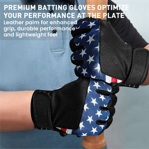 Guantes de Bateo de Béisbol y Sóftbol de Cuero de Primera Calidad, Transpirables, Ligeros, Ecológicos, Unisex, con Correa de Velcro, Marca Personalizada - Product Image 5