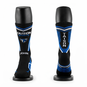 Chaussettes de lacrosse haut de gamme 200 GSM en laine/élasthanne, vert néon gris, tricotées, avec logo personnalisé, pour sports d'équipe, écologiques, pour hommes, séchage rapide, respirantes - Product Image 5