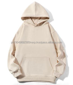 New Fashion 100% Cotton <b>Oversized</b> Pullover <b>Hoodie</b> Heavy Weight Casual Hoodies for <b>Men</b> Solid Color 360GSM Weighted Blank Hoodies - Product Image 2