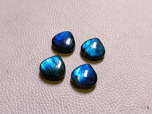 Cabochons de labradorite cœur lumineux, cristal scintillant, paire de pierres précieuses en vrac pour collier artisanal, bague, bijoux 18x18x6mm - Product Image 4