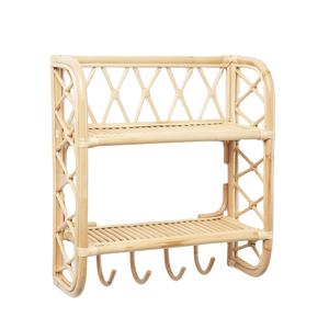 Estante de Exhibición de Mimbre Ecológico para Niños, Estante de Almacenamiento para Guardería Montado en la Pared, Estante Hecho a Mano Natural, Precio de Fábrica al por Mayor - Product Image 1