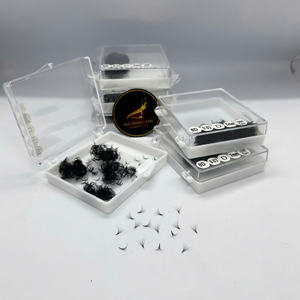 High Quality Velvet <b>Lash</b> Trays Pointy Base Premade Volume Fans Matte Black <b>Cluster</b> <b>Lashes</b> Private Label Eyelash Extensions - Product Image 1