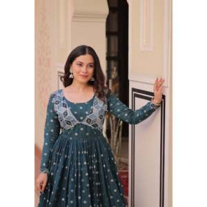 Robe de soirée détachable sans bretelles en organza tissé jacquard, robe de cérémonie - Product Image 2