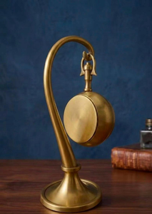 Suspended Brass Pendulum <b>Table</b> <b>Clock</b> Vintage Nautical Roman Numeral Timepiece Antique Mantel Office Decor - Product Image 5