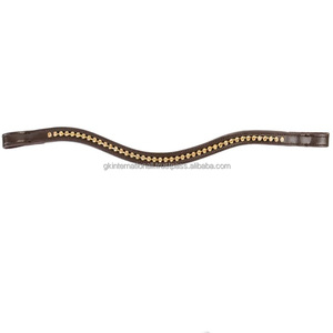 Diamantes de imitación de cristales de colores de diseño personalizado mega Bling incrustaciones de canal vacío banda de ceja de caballo de cuero acolchado en mazorca completa - Product Image 1