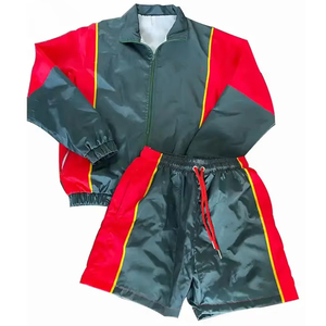 Men Custom Nylon Windbreaker Tracksuit OEM ODM Plus Size <b>Zip</b> Polyester Sportswear Manufacturer Custom Color Logo Patchwork - Product Image 6