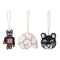 Ornements de décoration d'animaux de Noël faits à la main personnalisés Père Noël zèbre chien singe jouets en peluche décoration d'arbre brodée personnalisée