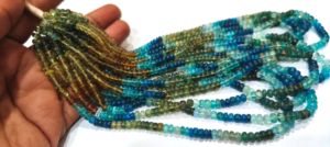 Perles rondes en apatite naturelle, 4-5 mm, brin de 14 pouces de long - Product Image 3