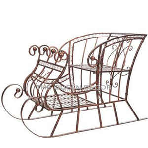 New Style Christmas <b>Tabletop</b> Metal Christmas Sleigh Metal Bottle <b>Storage</b> Holding Creative Sleigh Metal Blank Sublimation - Product Image 1