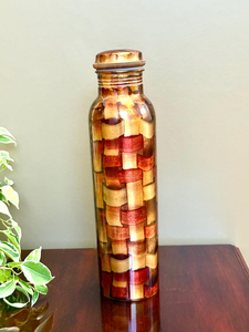 Handmade Pure <b>Copper</b> Water Bottle with Unique Design Eco Friendly Sustainable Ayurvedic Wellness <b>Gift</b> <b>for</b> <b>Men</b> and Women - Product Image 3