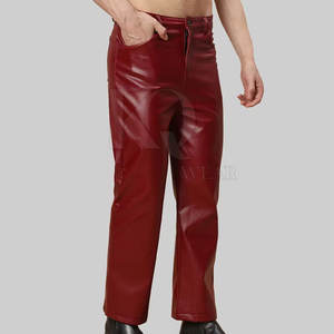 Pantalon en cuir élégant, style slim fit, doublure intérieure chaude, pantalon tendance pour un usage décontracté et quotidien - Product Image 2