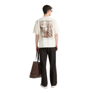 Mens O Neck Short Sleeve <b>T</b> <b>Shirt</b> Front Text Print <b>Large</b> Vintage Back Graphic Relaxed Fit Wholesale Custom OEM Cotton Jersey Tees - Product Image 2