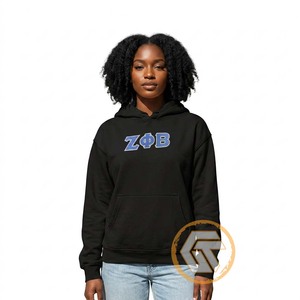 GREEK TREASURES Sudadera con Capucha Personalizable para Adultos, Invierno, Zeta Phi Beta, para Mujer, con Bordado a Máquina en la Parte Delantera, Transpirable, 500g, Algodón - Product Image 1