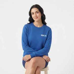 เสื้อสเวตเตอร์คอกลมผู้หญิง สีฟ้า ผ้าฝ้าย 100% ถักลายตัวอักษร สำหรับใส่ในฤดูใบไม้ร่วง - Product Image 5